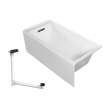 UATLN603020-L-MB Unity 60-in x 30-in x 20-in Alcove Acrylic Bathtub Kit With Left Hand Drain, White/Matte Black