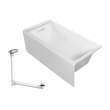 UATLN603020-L-PC Unity 60-in x 30-in x 20-in Alcove Acrylic Bathtub Kit With Left Hand Drain, White/Polished Chrome