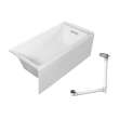 UATLN603220-R-BN Unity 60-in x 32-in x 20-in Alcove Acrylic Bathtub Kit With Right Hand Drain, White/Brushed Nickel