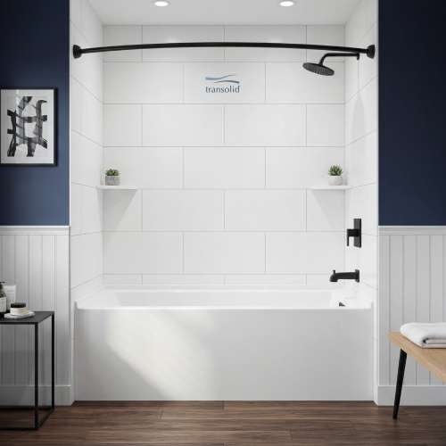 UATLN603220-R-MB Unity 60-in x 32-in x 20-in Alcove Acrylic Bathtub Kit With Right Hand Drain, White/Matte Black