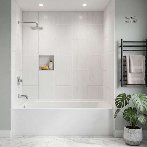 UATTR603620-L Ursula 60-in x 36-in x 20-in Alcove Acrylic Bathtub With Left Hand Drain, White (Glossy)